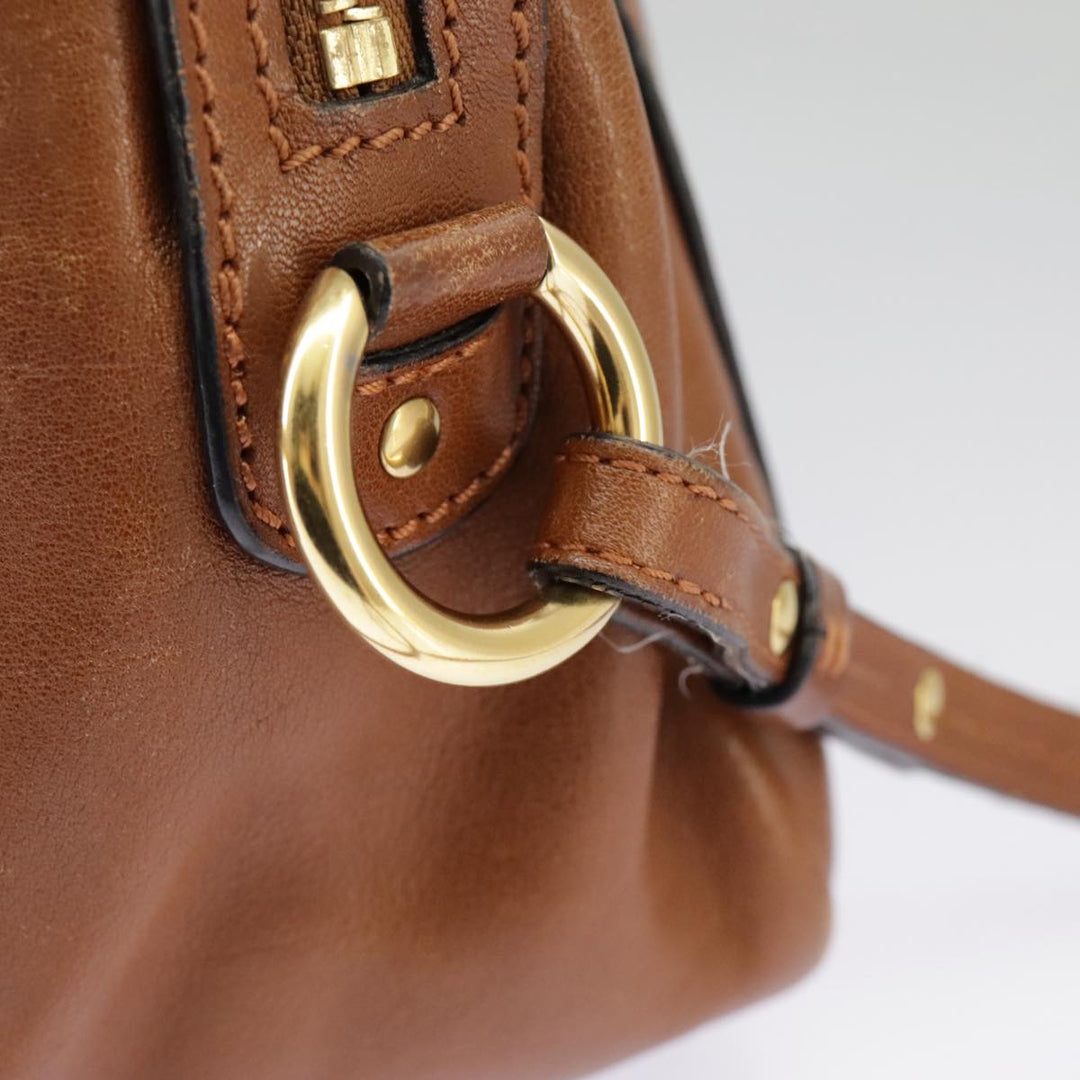 Chloe Indy Shoulder Bag Leather Brown Gold bs19389