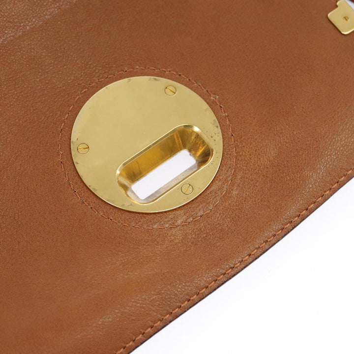 Chloe Indy Shoulder Bag Leather Brown Gold bs19389