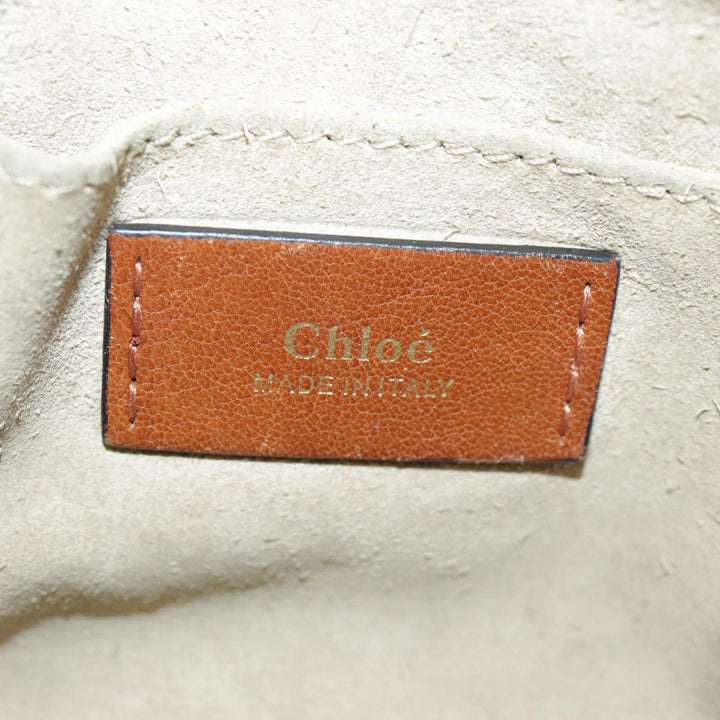 Chloe Indy Shoulder Bag Leather Brown Gold bs19389