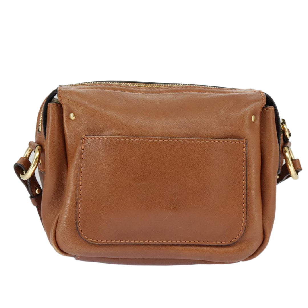 Chloe Indy Shoulder Bag Leather Brown Gold bs19389