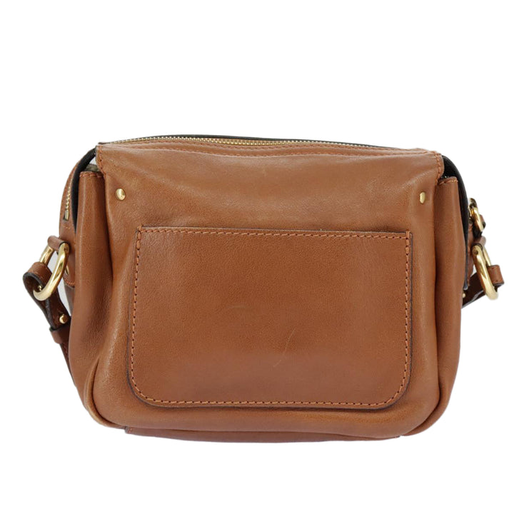 Chloe Indy Shoulder Bag Leather Brown Gold bs19389