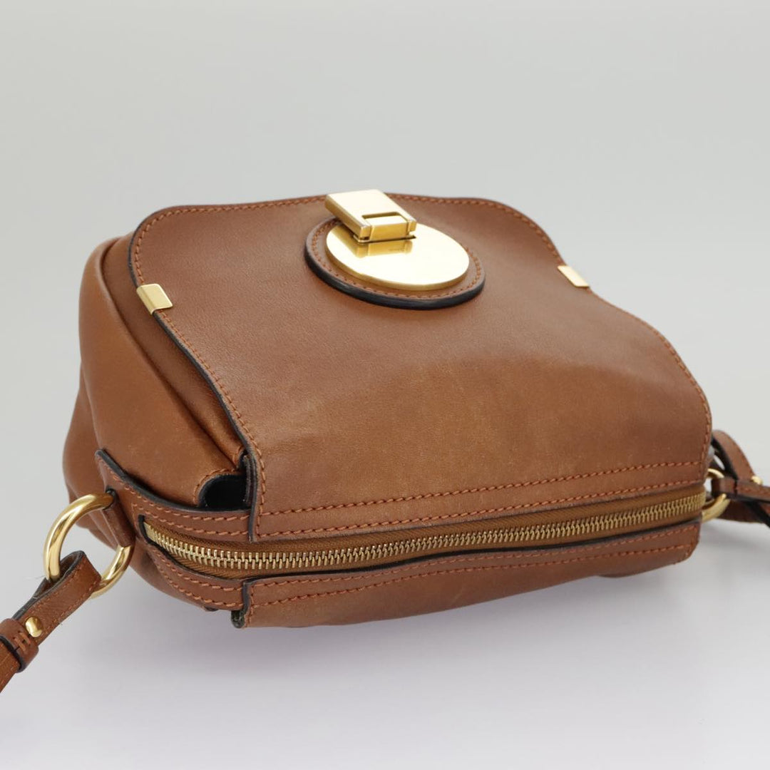 Chloe Indy Shoulder Bag Leather Brown Gold bs19389