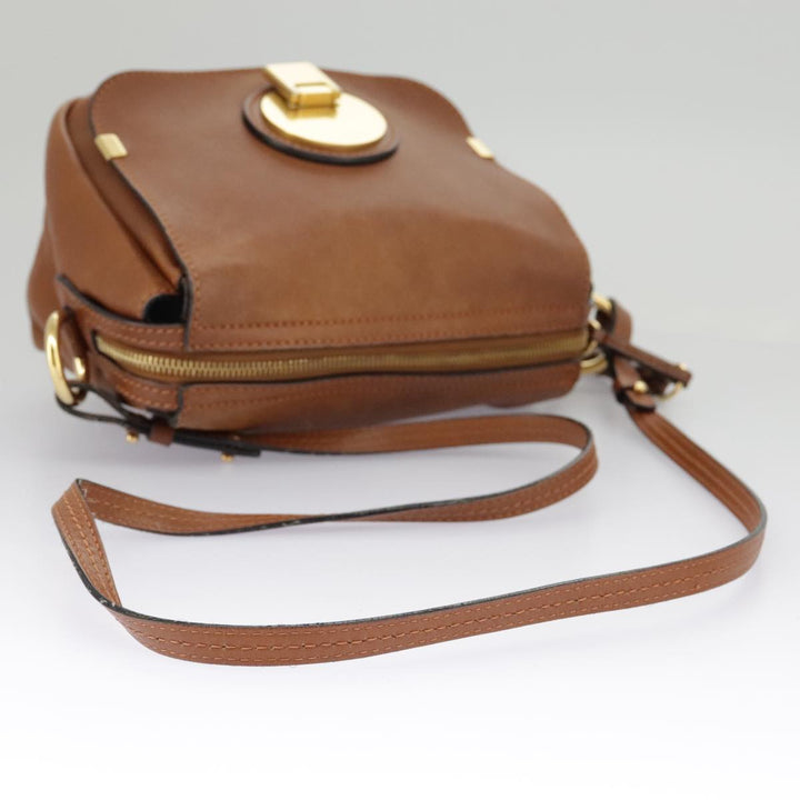 Chloe Indy Shoulder Bag Leather Brown Gold bs19389