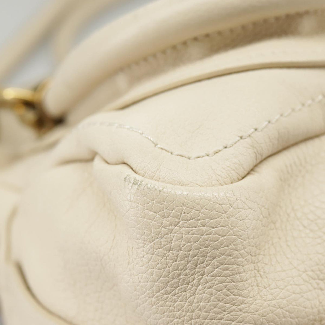 Chloe Paraty Hand Bag Leather 2way Beige Gold bs19777