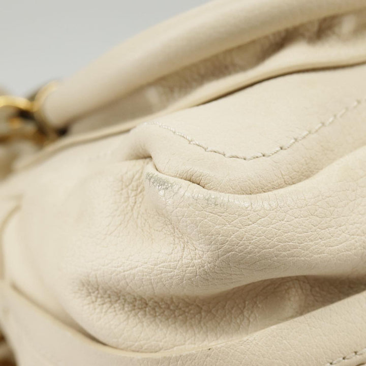 Chloe Paraty Hand Bag Leather 2way Beige Gold bs19777