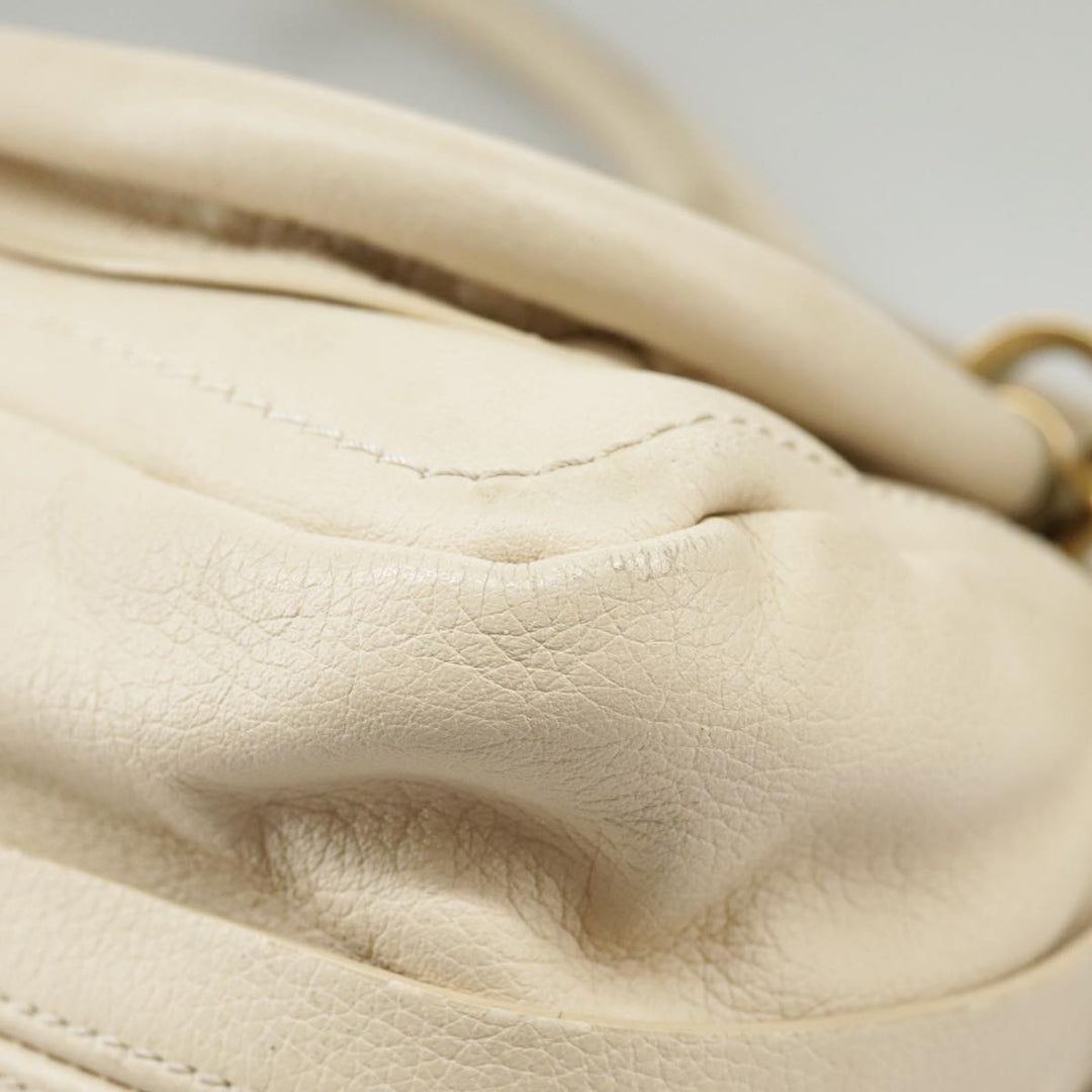 Chloe Paraty Hand Bag Leather 2way Beige Gold bs19777