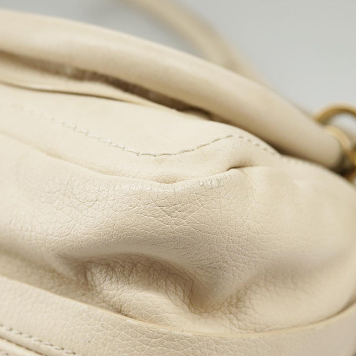 Chloe Paraty Hand Bag Leather 2way Beige Gold bs19777