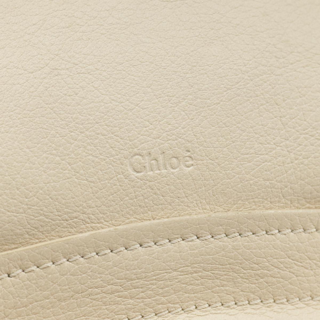 Chloe Paraty Hand Bag Leather 2way Beige Gold bs19777