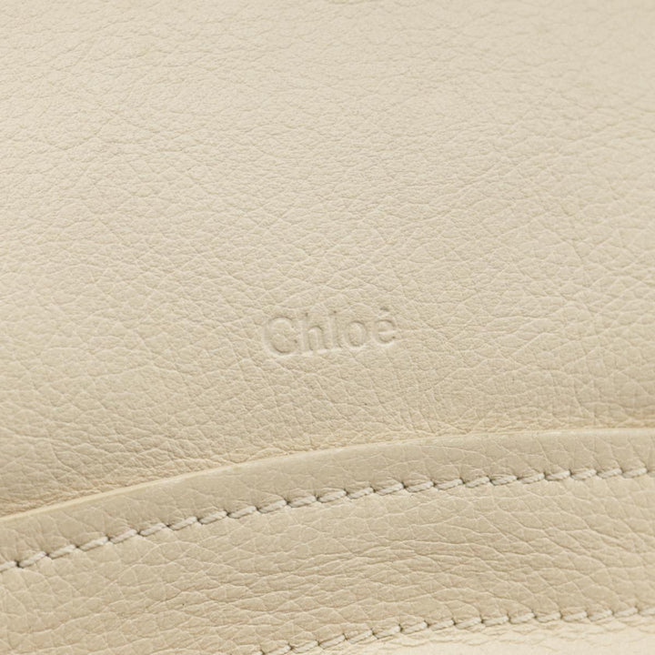 Chloe Paraty Hand Bag Leather 2way Beige Gold bs19777