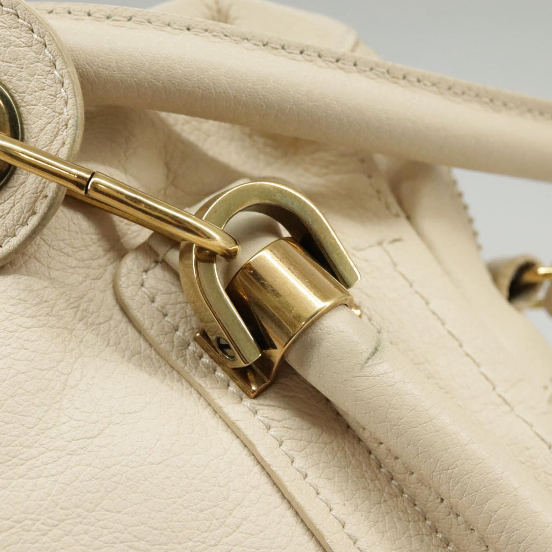 Chloe Paraty Hand Bag Leather 2way Beige Gold bs19777