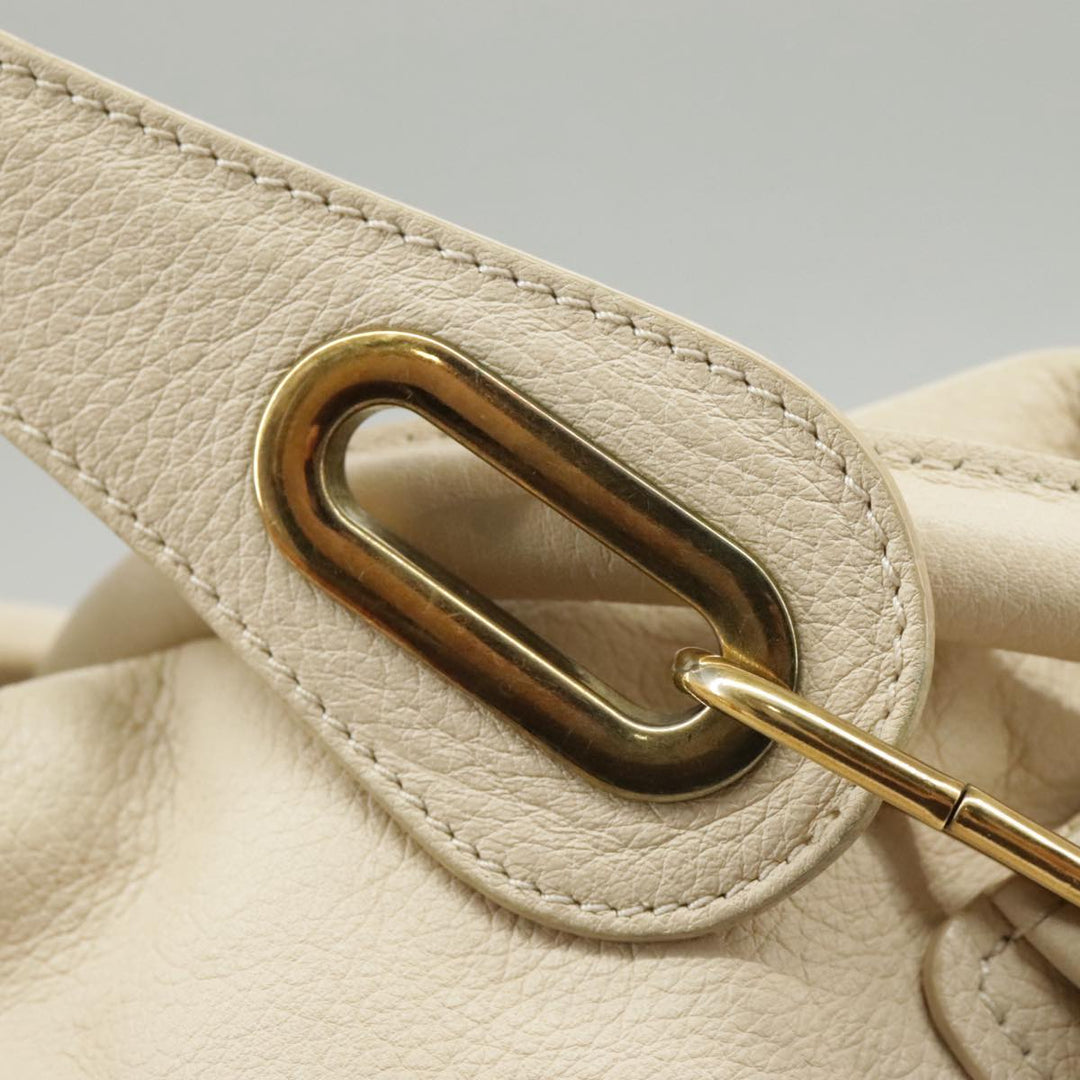 Chloe Paraty Hand Bag Leather 2way Beige Gold bs19777