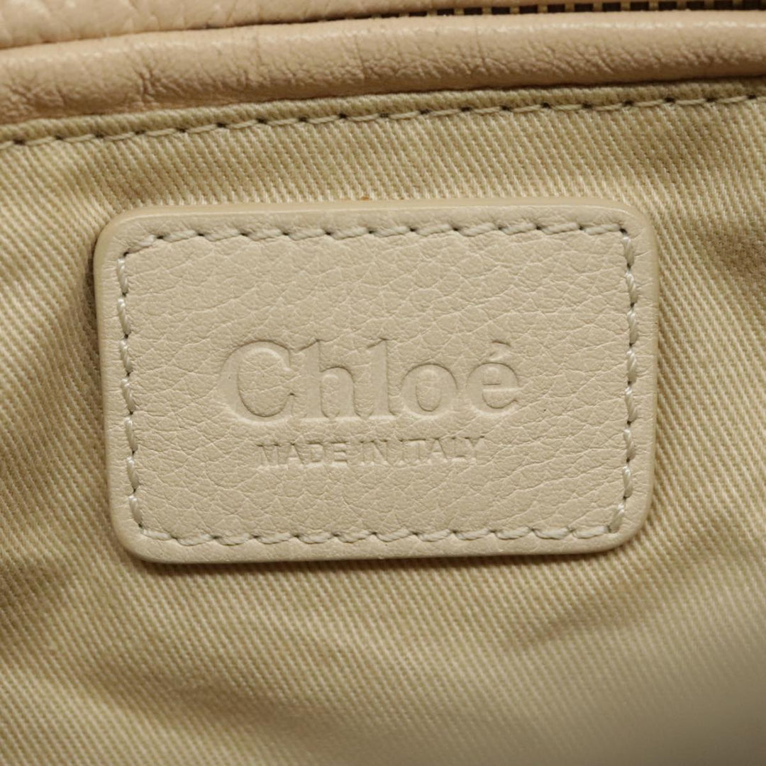 Chloe Paraty Hand Bag Leather 2way Beige Gold bs19777
