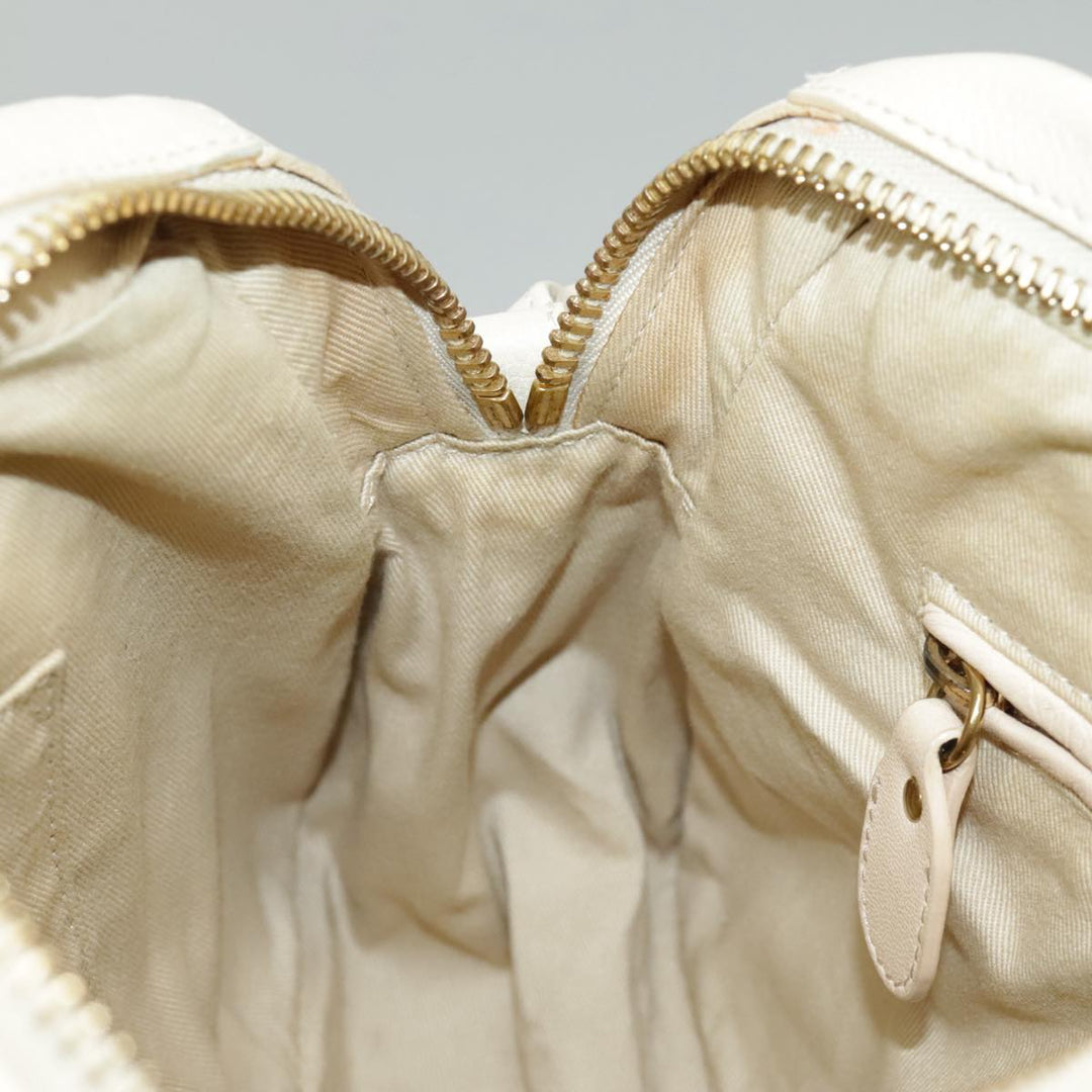 Chloe Paraty Hand Bag Leather 2way Beige Gold bs19777