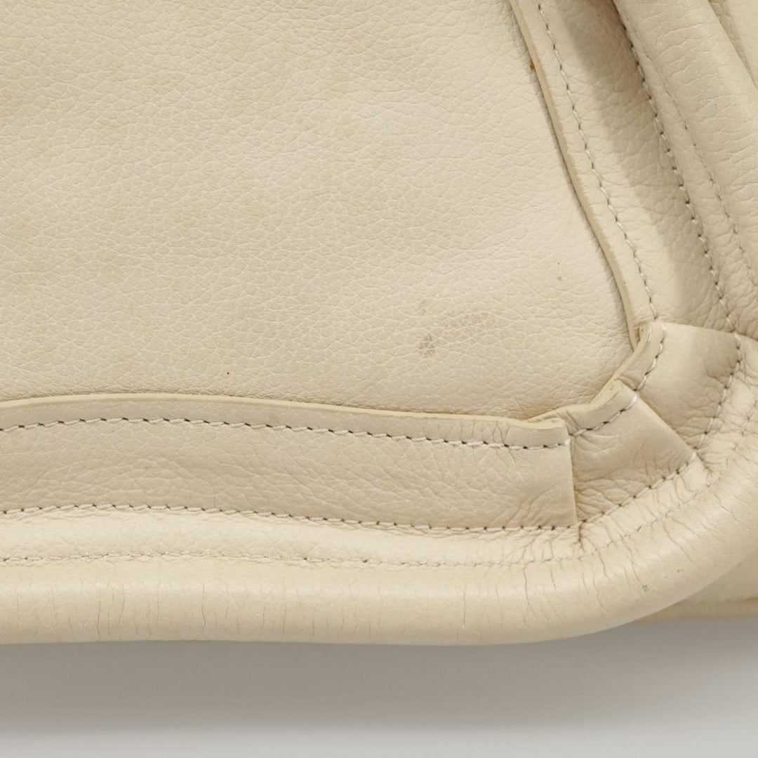 Chloe Paraty Hand Bag Leather 2way Beige Gold bs19777