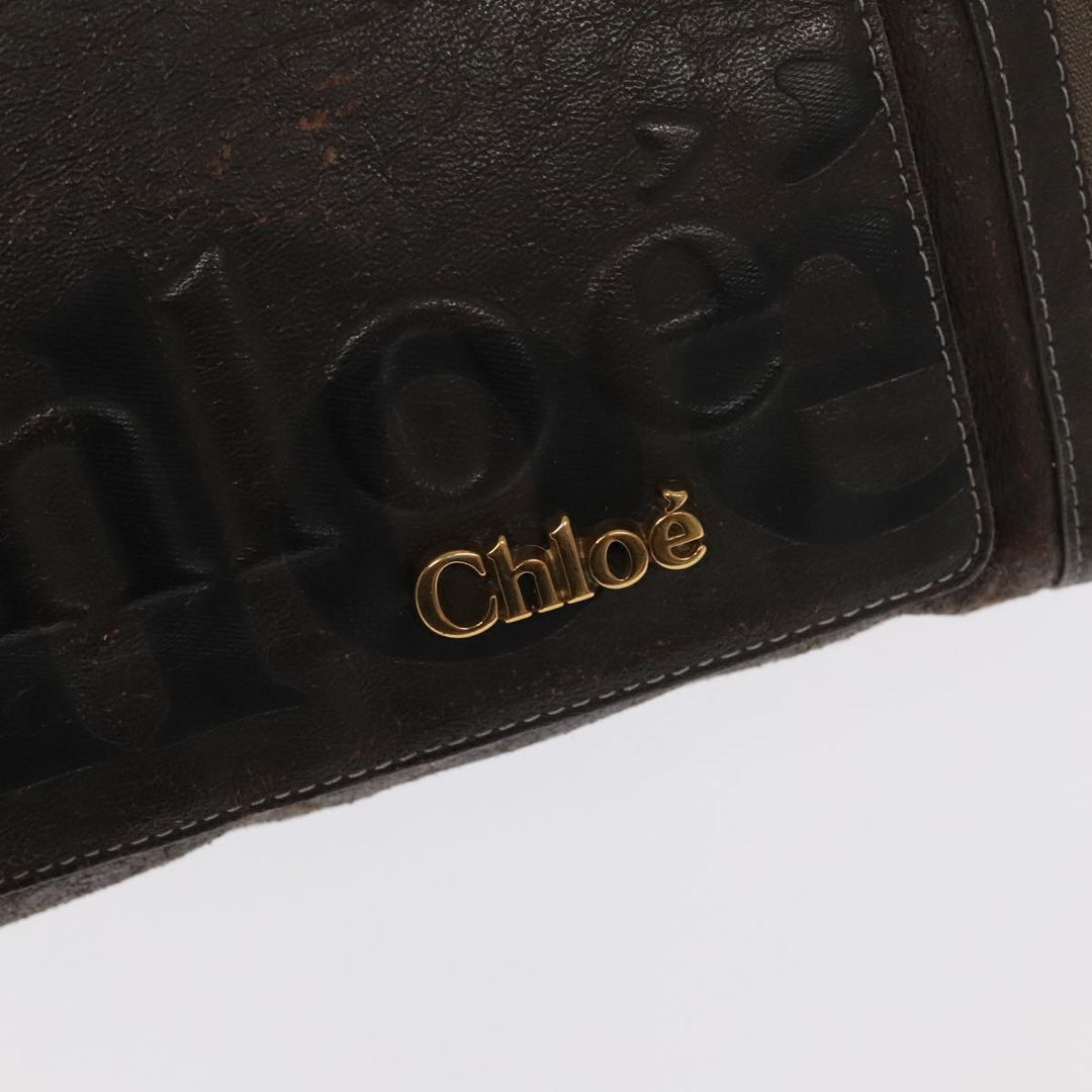Chloe Tote Bag Leather Dark Brown Gold Silver bs19915