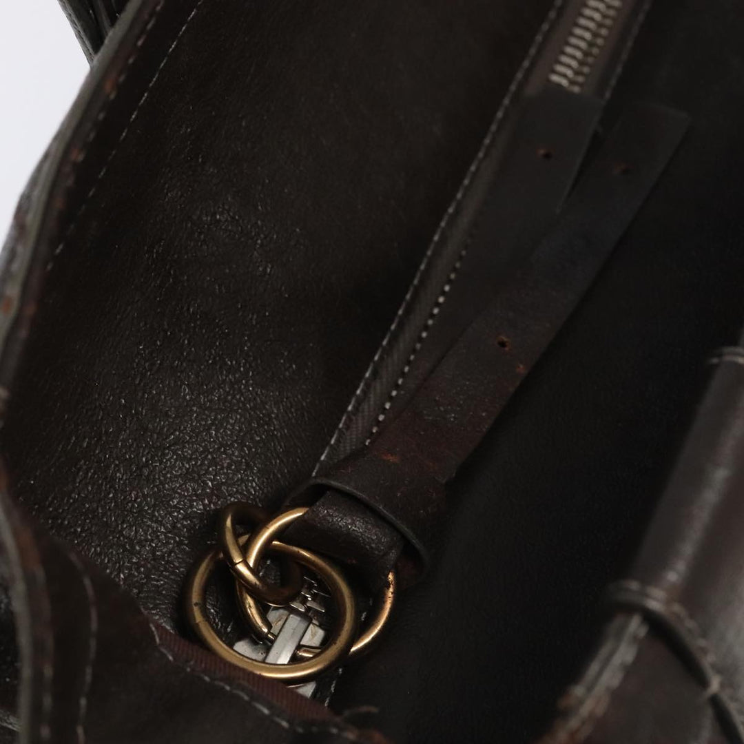 Chloe Tote Bag Leather Dark Brown Gold Silver bs19915