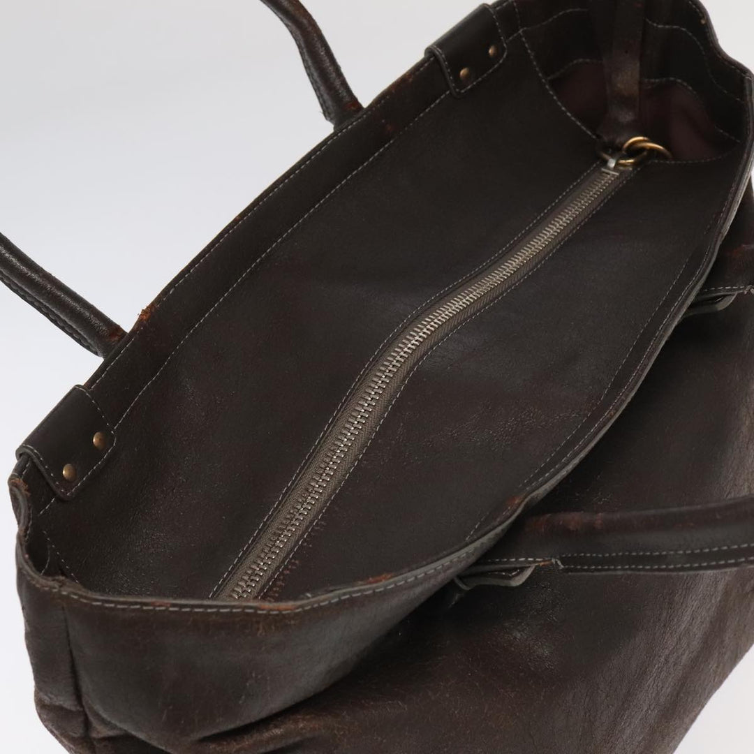 Chloe Tote Bag Leather Dark Brown Gold Silver bs19915