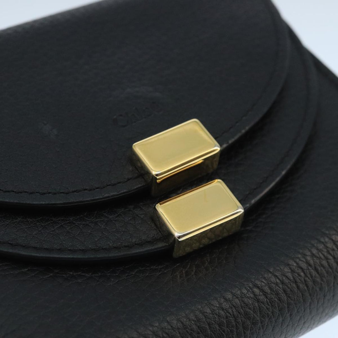 Chloe Wallet Leather Black Gold bs20082