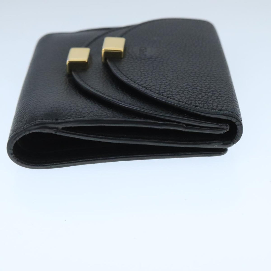 Chloe Wallet Leather Black Gold bs20082