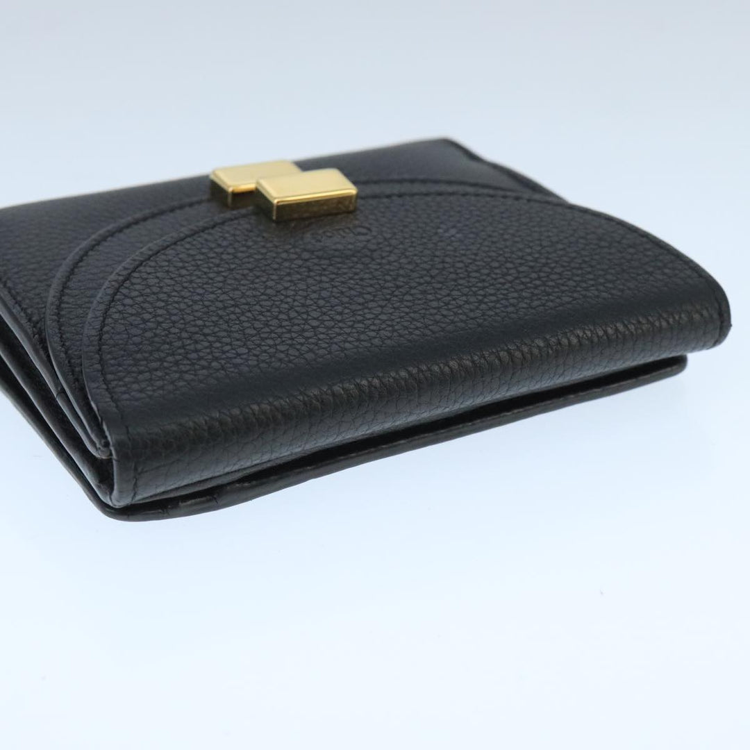 Chloe Wallet Leather Black Gold bs20082