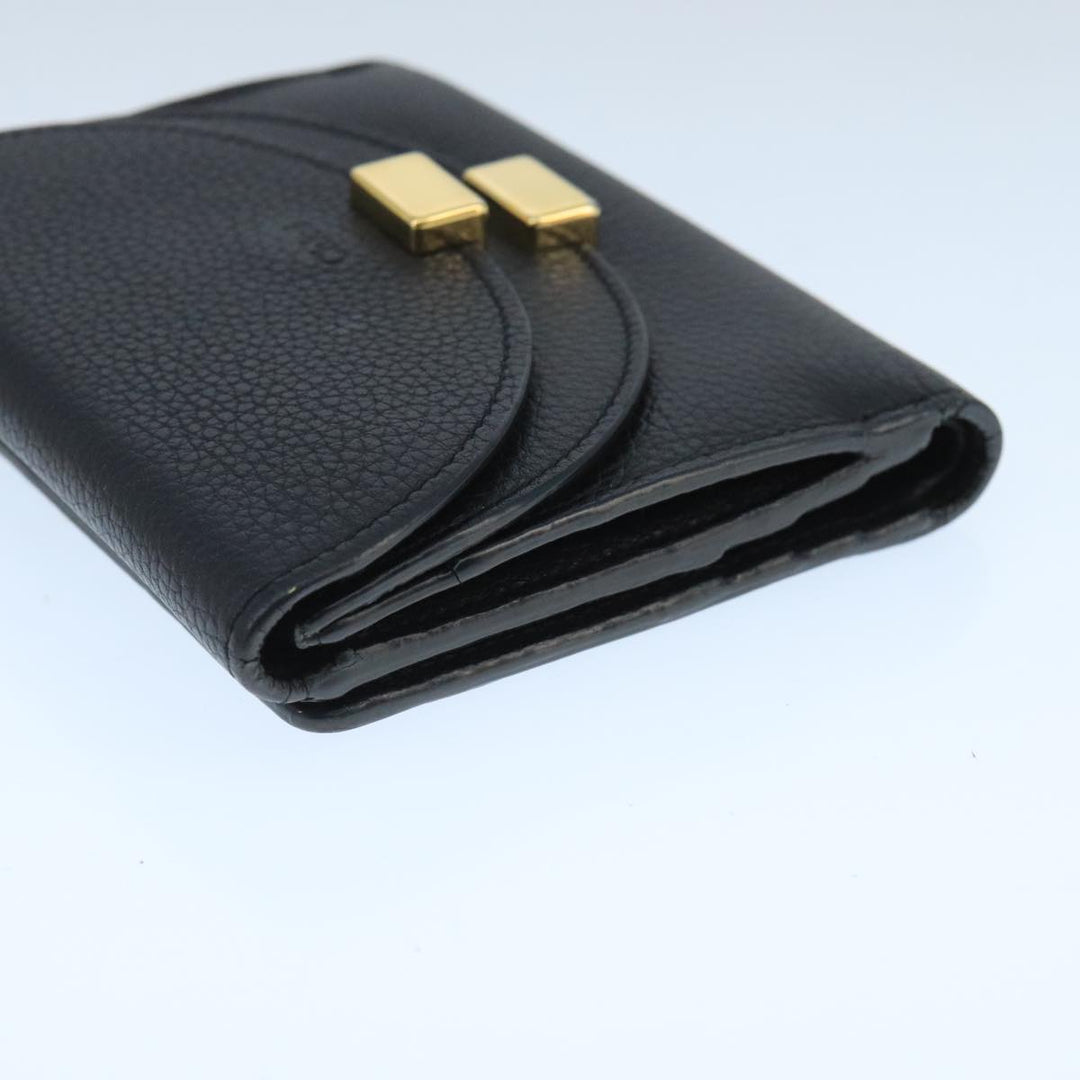 Chloe Wallet Leather Black Gold bs20082