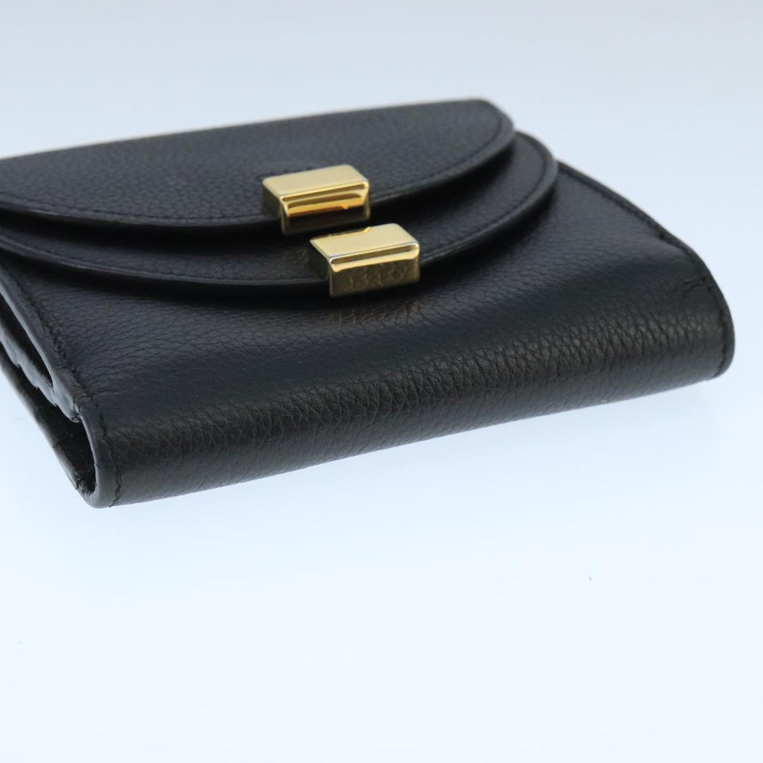 Chloe Wallet Leather Black Gold bs20082