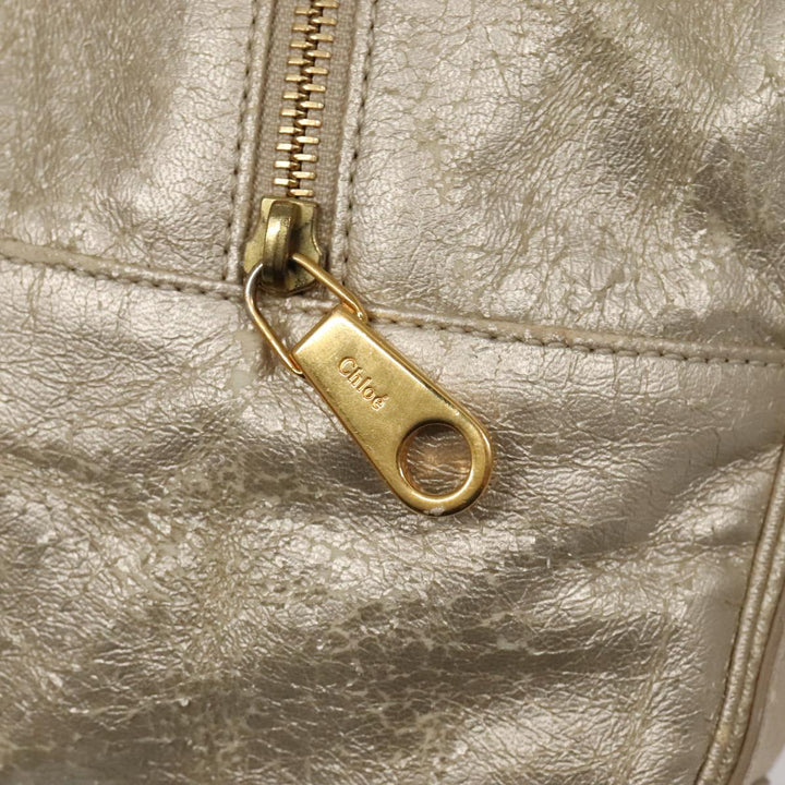 Chloe Shoulder Bag Leather Silver Gold bs20547