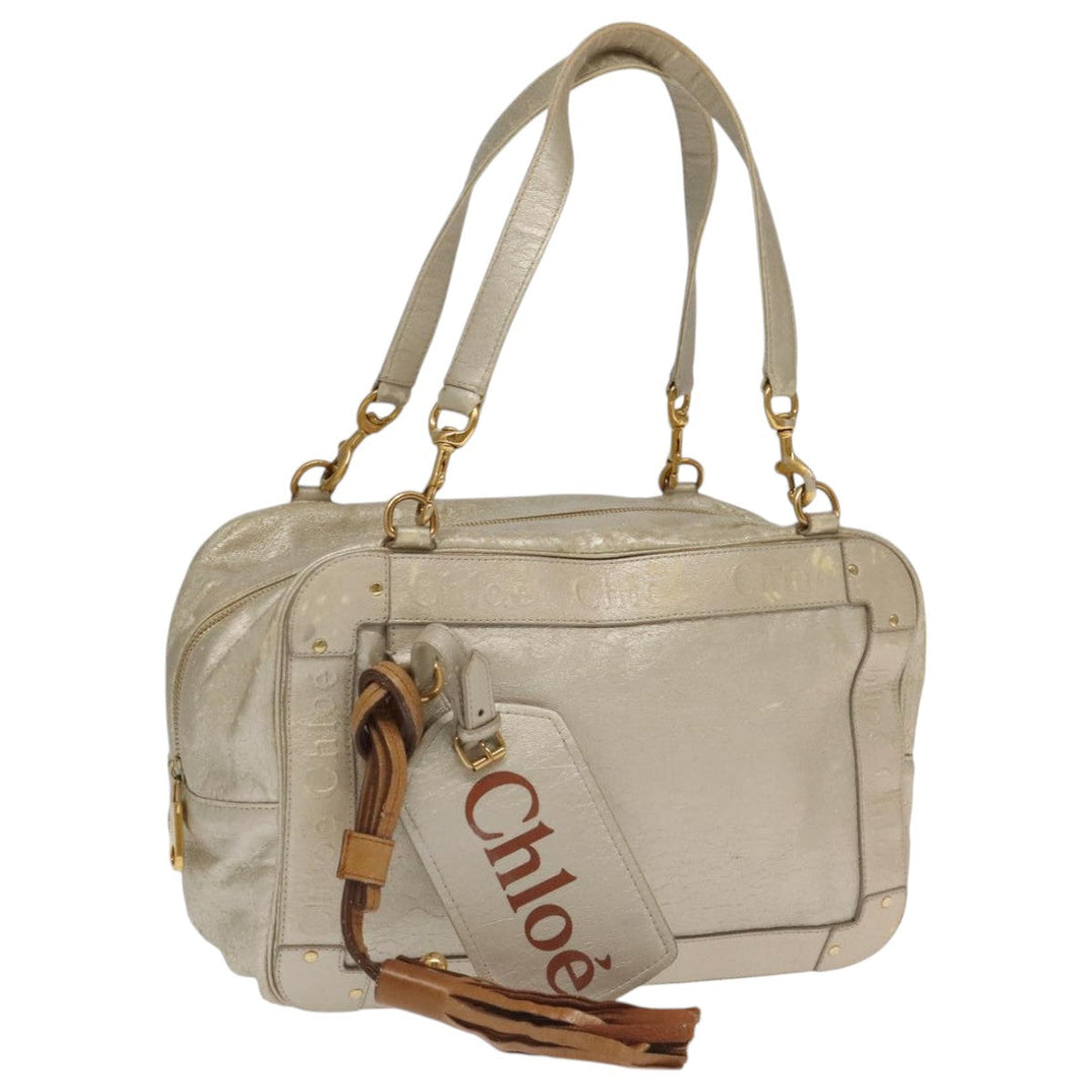 Chloe Shoulder Bag Leather Silver Gold bs20547