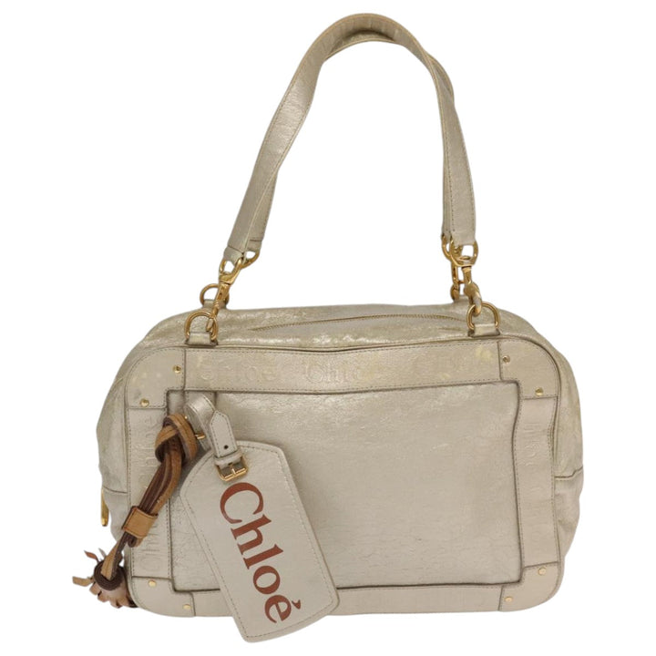 Chloe Shoulder Bag Leather Silver Gold bs20547