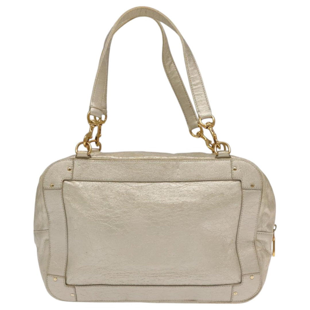 Chloe Shoulder Bag Leather Silver Gold bs20547