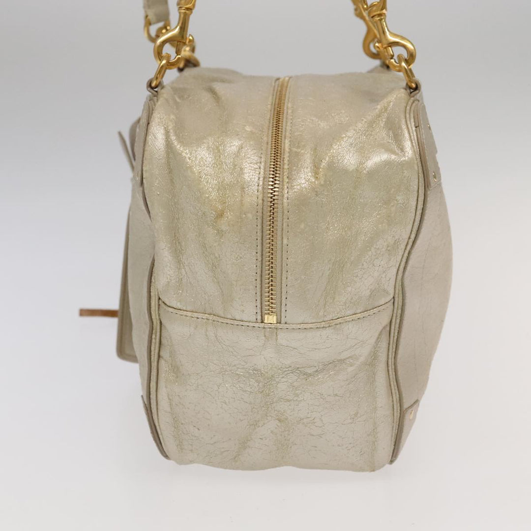Chloe Shoulder Bag Leather Silver Gold bs20547