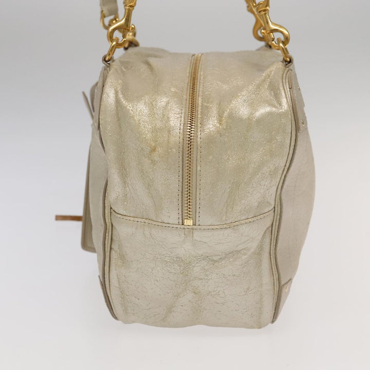 Chloe Shoulder Bag Leather Silver Gold bs20547