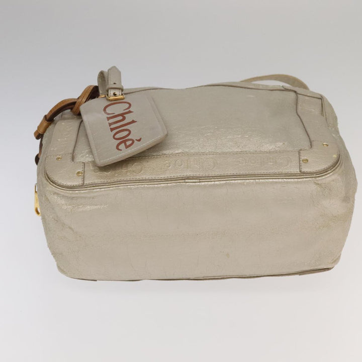 Chloe Shoulder Bag Leather Silver Gold bs20547