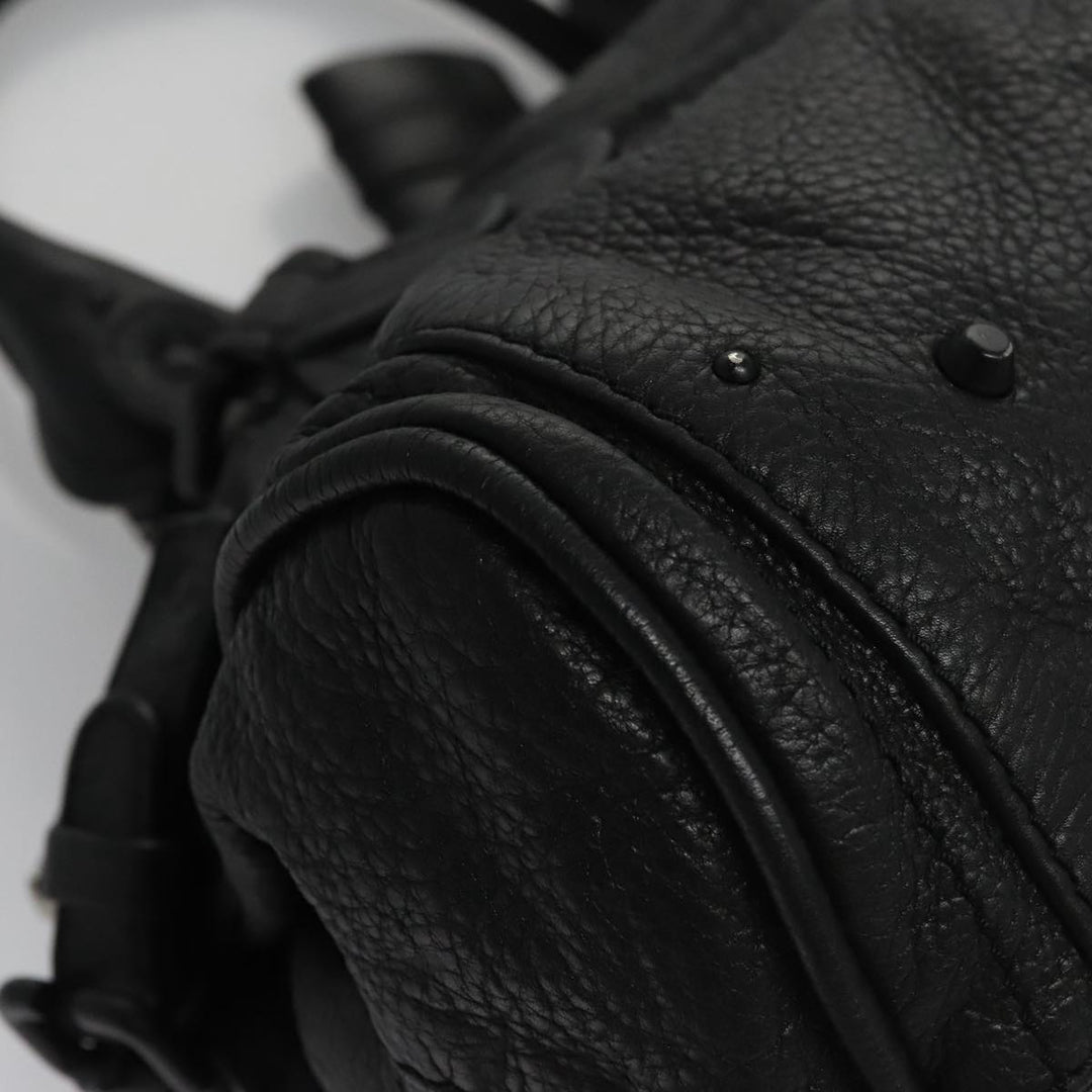 Chloe Paddington Hand Bag Leather Black Silver bs20809
