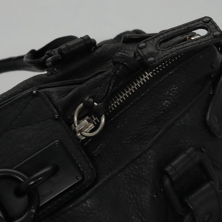 Chloe Paddington Hand Bag Leather Black Silver bs20809