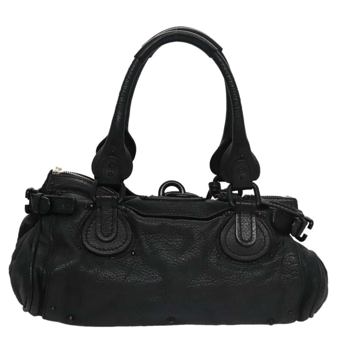 Chloe Paddington Hand Bag Leather Black Silver bs20809