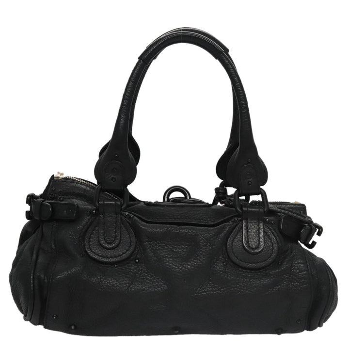 Chloe Paddington Hand Bag Leather Black Silver bs20809