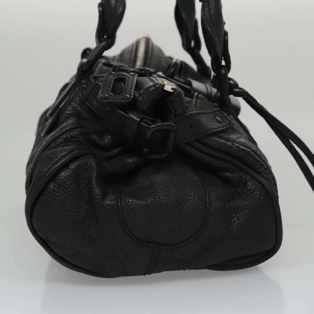 Chloe Paddington Hand Bag Leather Black Silver bs20809