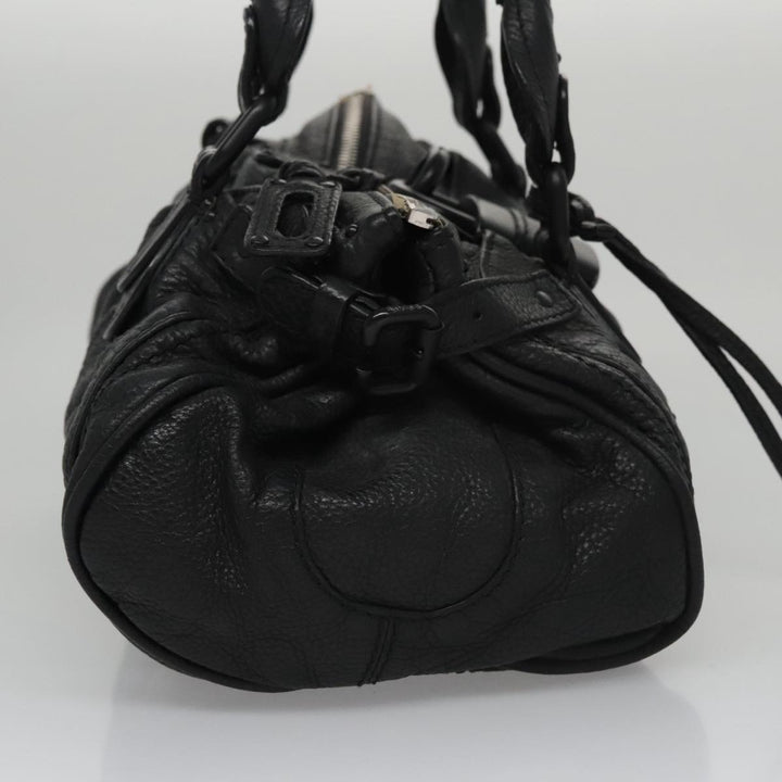 Chloe Paddington Hand Bag Leather Black Silver bs20809