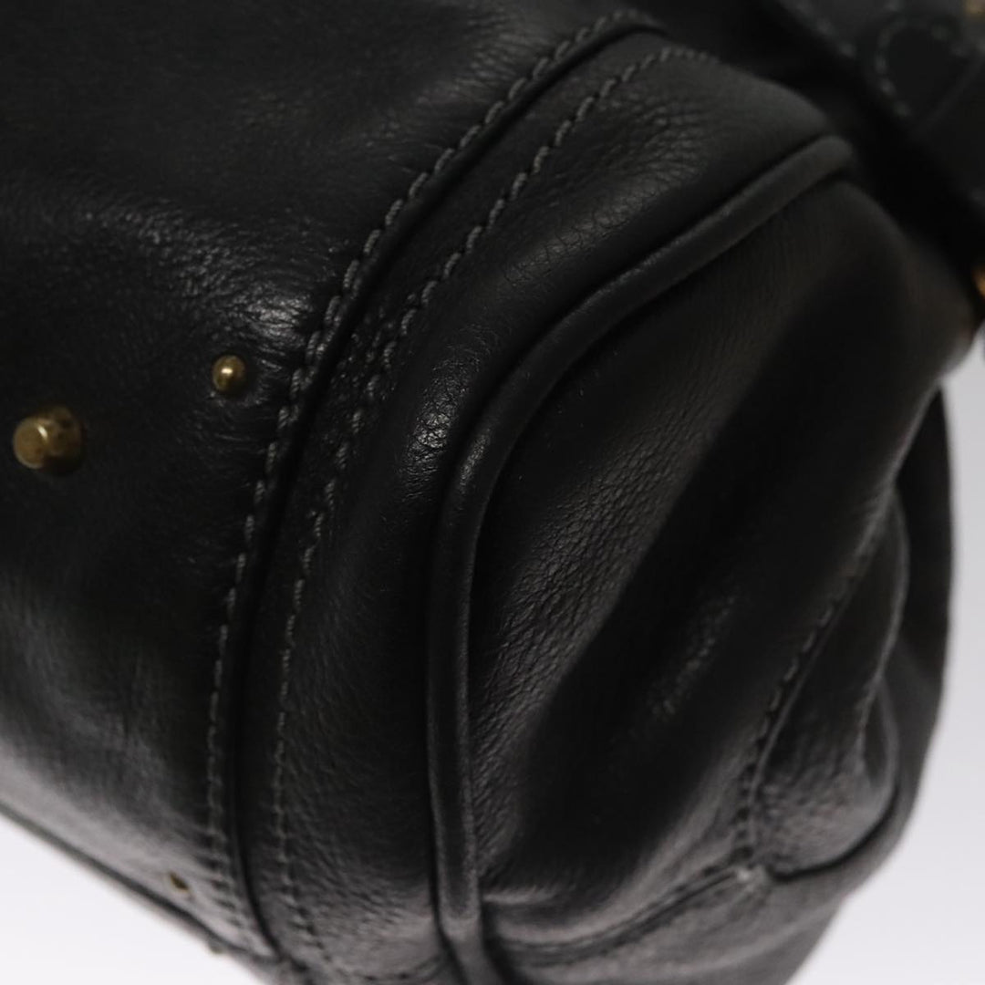 Chloe Paddington Hand Bag Leather Black Silver bs21100