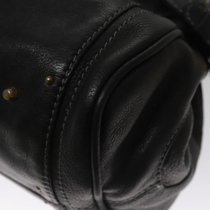 Chloe Paddington Hand Bag Leather Black Silver bs21100