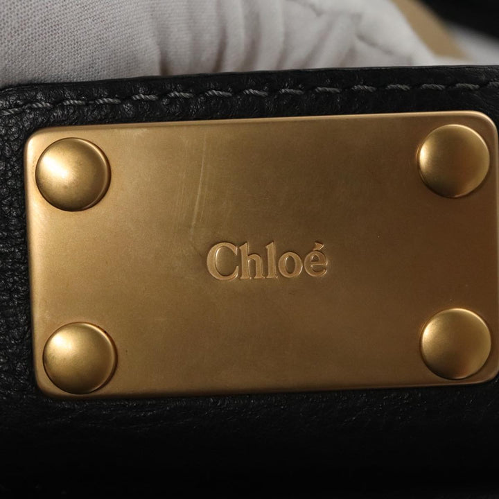 Chloe Paddington Hand Bag Leather Black Silver bs21100