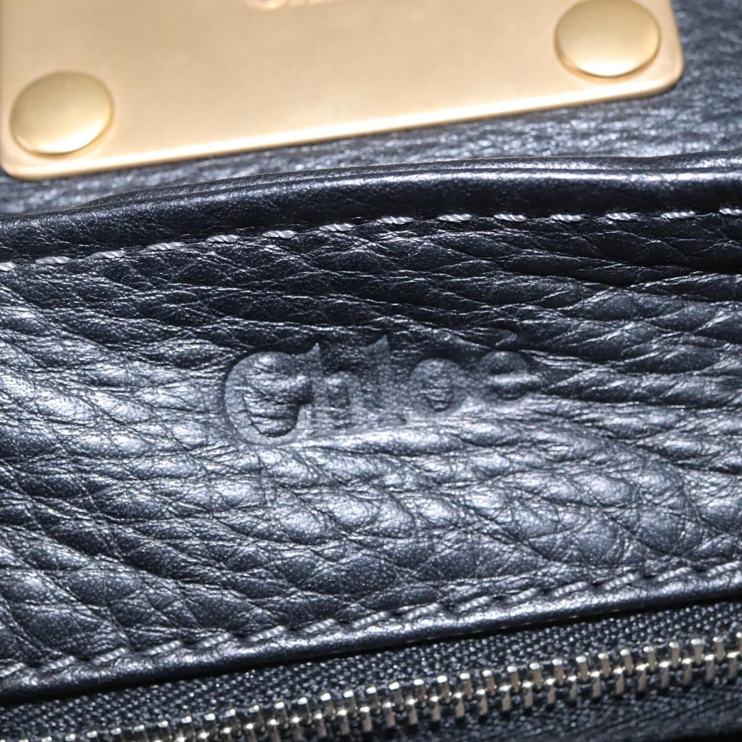 Chloe Paddington Hand Bag Leather Black Silver bs21100