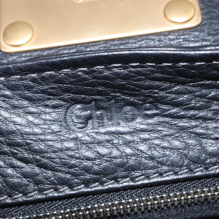 Chloe Paddington Hand Bag Leather Black Silver bs21100