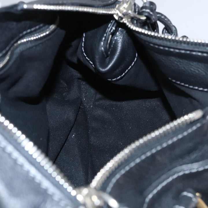 Chloe Paddington Hand Bag Leather Black Silver bs21100