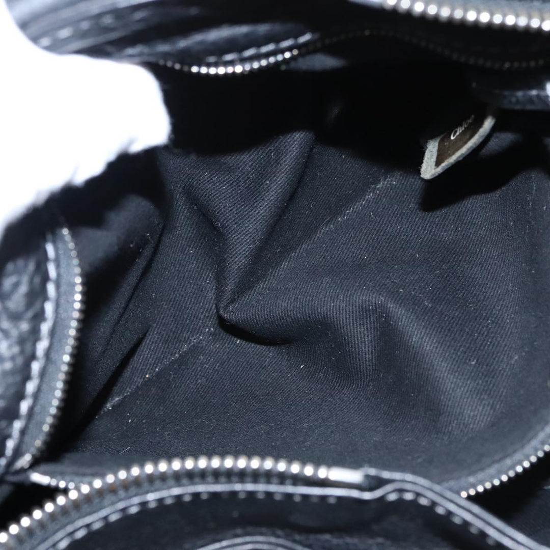 Chloe Paddington Hand Bag Leather Black Silver bs21100