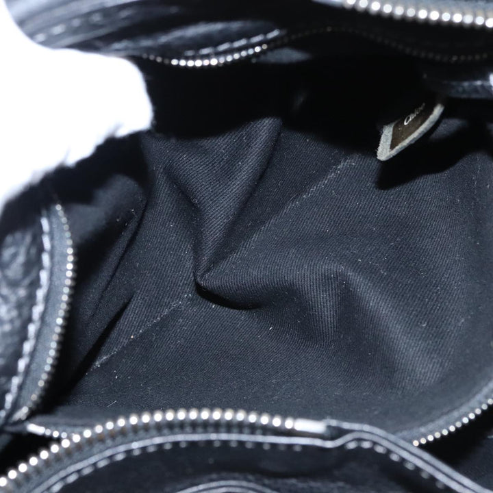Chloe Paddington Hand Bag Leather Black Silver bs21100