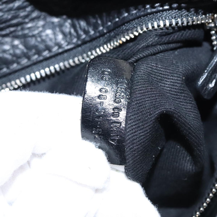 Chloe Paddington Hand Bag Leather Black Silver bs21100
