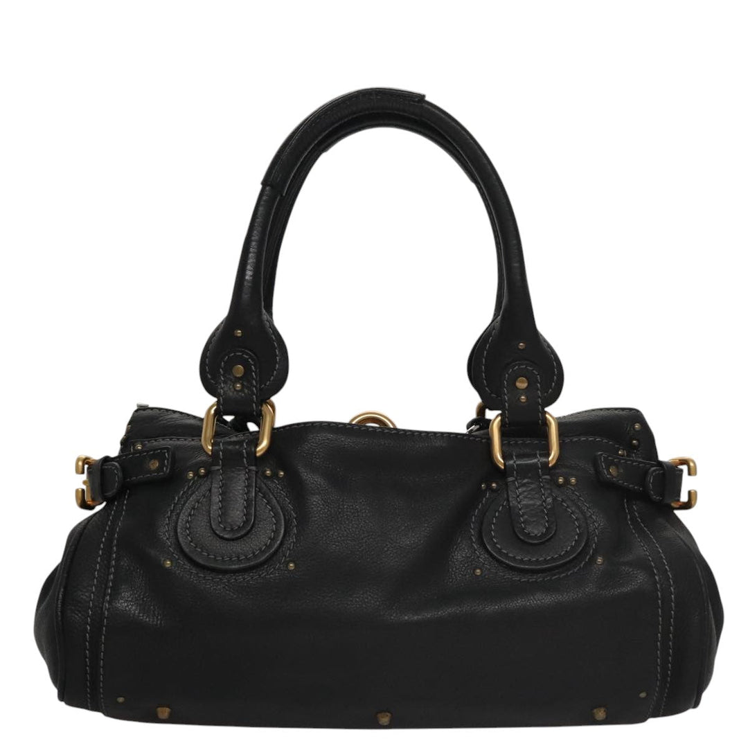 Chloe Paddington Hand Bag Leather Black Silver bs21100
