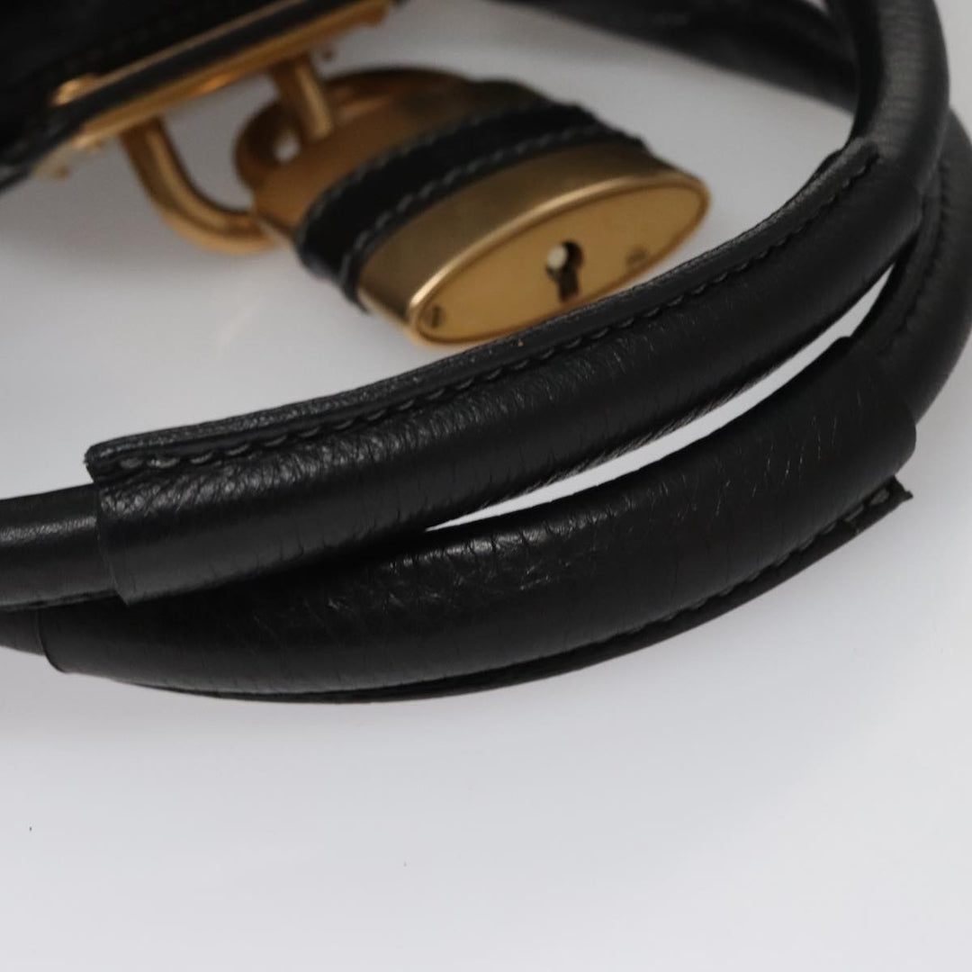 Chloe Paddington Hand Bag Leather Black Silver bs21100